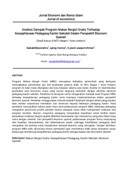 Analisis Dampak Program Makan Bergizi Gratis terhadap Kesejahteraan Pedagang Kantin Sekolah dalam Perspektif Ekonomi Syariah