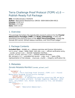FMP Proof Artifact: TCPP v1.0 + FPG + Central Repository (Full Package)