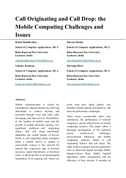 Call Originating and Call Drop: the Mobile Computing Challenges and Issues