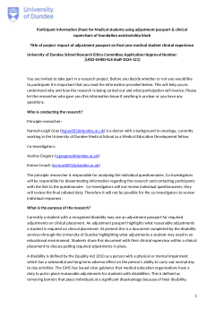 Participant Questionnaire: What are the barriers to inclusive medical education? Real world experience of medical students with disabilities.