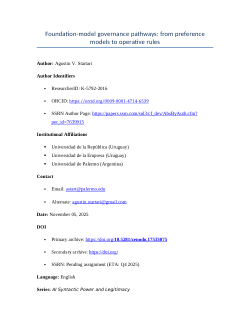 Foundation-model governance pathways: from preference models to operative rules