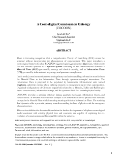 COCOON — A Cosmological Consciousness Ontology