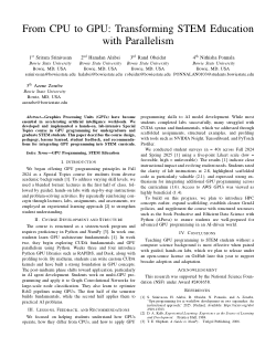 From CPU to GPU: Transforming STEM Education with Parallelism