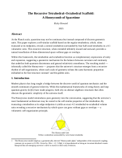 Recursive Tetrahedral-Octahedral Scaffold as a Geometric Model for Self-Similar Spacetime