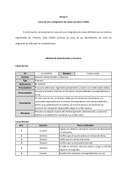Anexo E - Casos de Uso y Diagramas de Clases (en base a UML)