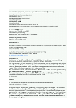 The Residual Gradient Principle: From Informational Asymmetry to the Unified Origin of Matter, Time, and Consciousness