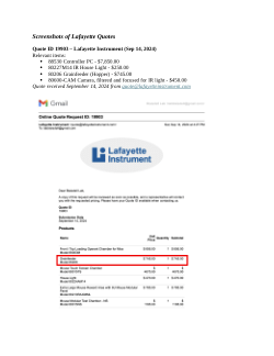 Lafayette Touchscreen-Equipped Operant Box Invoice