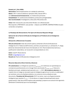 Teoría Unificada de la Inteligencia (v4.1): Marco Falsable para Inteligencia como Función del Riesgo Acumulado.