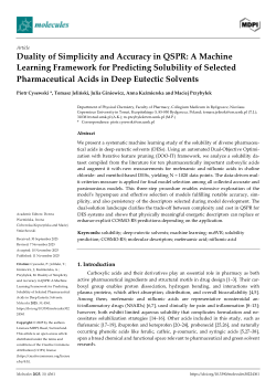 <b>Duality of Simplicity and Accuracy in QSPR: A Machine Learning Framework for Predicting Solubility of Selected Pharmaceutical Acids in Deep Eutectic Solvents</b>