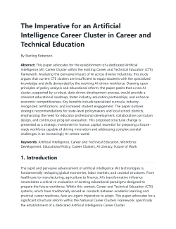 Proposal for an Artificial Intelligence Career Cluster in Career and Technical Education Frameworks