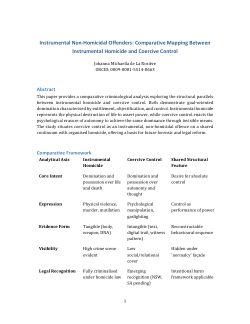 Instrumental Non-Homicidal Offenders: Comparative Mapping Between Instrumental Homicide and Coercive Control