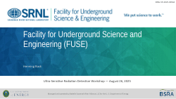 Facility for Underground Science and Engineering (FUSE)