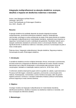 mpacto da humanização no trabalho de parto em hospitais públicos do Distrito Federal.
