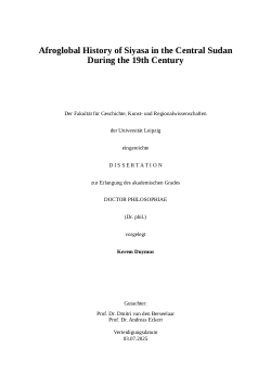 Afroglobal History of Siyasa in the Central Sudan During the 19th Century