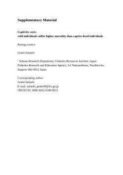 Supplementary material from: "Captivity costs: wild individuals suffer higher mortality than captive-bred individuals"