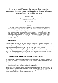 Identifying and Mapping Ephemeral Discrepancies: A Computational Approach to Liquidity Arbitrage Validation Across Decentralized Exchanges