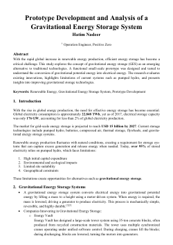 Research Paper on Prototype Development and Analysis of aGravitational Energy Storage System