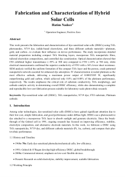 Research Paper on Fabrication and Charecterization of Hybrid Solar Cells