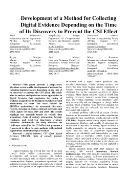 Development of a Method for Collecting Digital Evidence Depending on the Time of Its Discovery to Prevent the CSI Effect