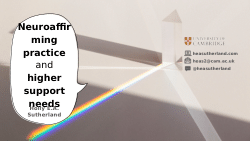 Neuroaffirming practice and higher support needs