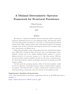 SPR - A Minimal Deterministic Operator Framework for Structural Persistence