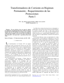 Transformadores de Corriente en Régimen Permanente - Requerimientos de las Protecciones- Parte I