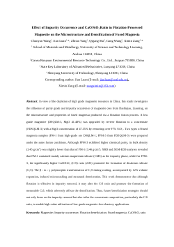 <b>Effect of Impurity Occurrence and CaO/SiO</b><b>2 </b><b>Ratio in Flotation-Processed Magnesite on the Microstructure and Densification of Fused Magnesia</b>