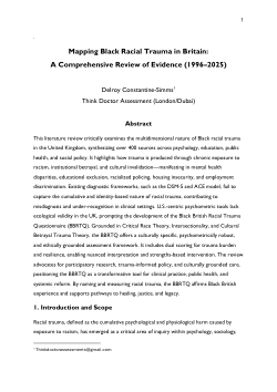 <b>Mapping Black Racial Trauma in Britain: </b><b>A Comprehensive Review of Evidence (1996–2025)</b>
