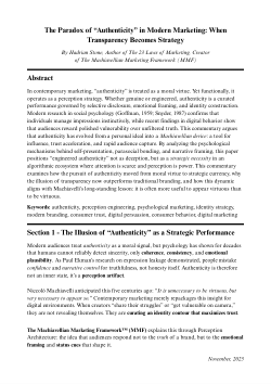 The Paradox of "Authenticity" in Modern Marketing: When Transparency Becomes Strategy
