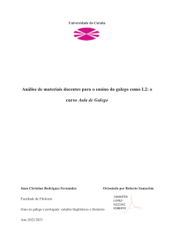 Análise de materiais docentes para o ensino do galego como L2: o curso Aula de galego