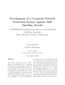Development of a Corporate Network Protection System Against ARP Spoofing Attacks