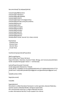 Fionic Unified Field Theory:Information, Geometry, Quantum Fields, Biology, and Consciousness