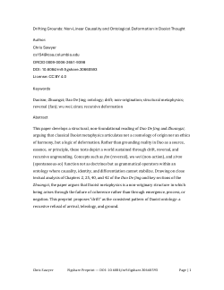 Drifting Grounds: Non-Linear Causality and Ontological Deformation in Daoist Thought