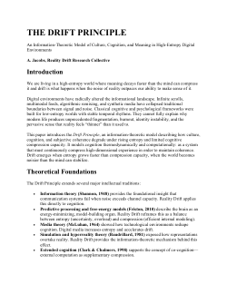 The Drift Principle: An Information-Theoretic Model of Meaning, Cognition, and Culture in High-Entropy Environments
