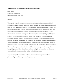 Temporal Skew: Asymmetry and the Ground of Subjectivity