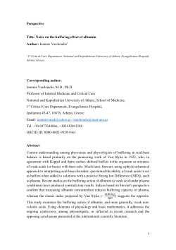 <b>Notes on the buffering effect of albumin</b>