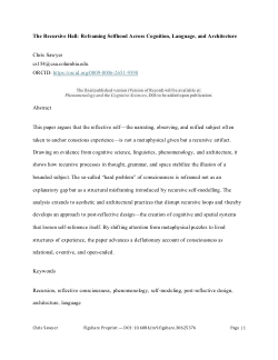 The Recursive Hall: Reframing Selfhood Across Cognition, Language, and Architecture