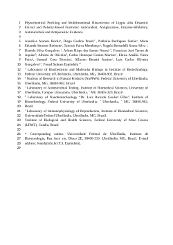 Rocha_et_al_Supplementary_Information_FilePhytochemical Profiling and Multifunctional Bioactivities of Lippia alba Ethanolic Extract and Polarity-Based Fractions: Antioxidant, Antiglycation, Enzyme-Inhibitory, Antimicrobial and Antiparasitic Evidence