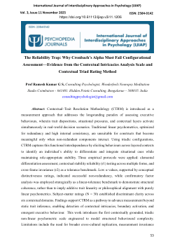 The Reliability Trap: Why Cronbach’s Alpha Must Fail Configurational Assessment Evidence from the Contextual Intricacies Analysis Scale and Contextual Triad Rating