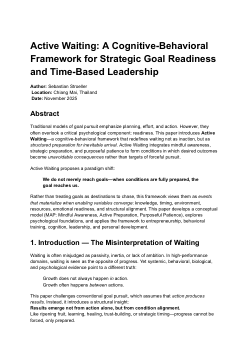 Active Waiting and The MAP Model: A Cognitive-Behavioral Framework for Goal Readiness and Inevitable Outcomes