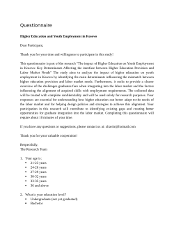 Dataset on Higher Education and Youth Employability in Kosovo