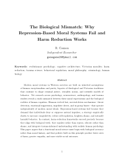 The Biological Mismatch: Why Repression-Based Moral Systems Fail and Harm Reduction Works.
