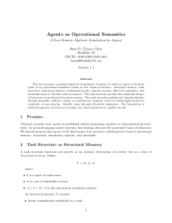 A Four-Memory Algebraic Foundation for Agency