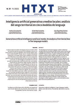 Inteligencia artificial generativa y medios locales: análisis del sesgo territorial en cinco modelos de lenguaje / Generative artificial intelligence and local media: An analysis of territorial bias in five language models