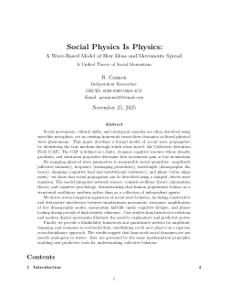Social Physics Is Physics: A Wave-Based Model of How Ideas and Movements Spread