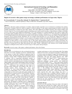 Impact of excessive video games usage on teenage academic performance in Lagos state, Nigeria