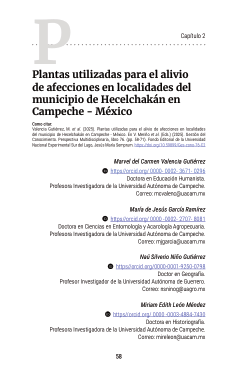 <b>Plantas utilizadas para el alivio de afecciones en localidades del municipio de Hecelchakán en Campeche - México / Plants used to relieve ailments in localities of the municipality of Hecelchakán in Campeche - Mexico</b>