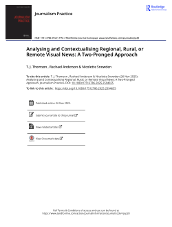 Analysing and Contextualising Regional, Rural, or Remote Visual News: A Two-Pronged Approach