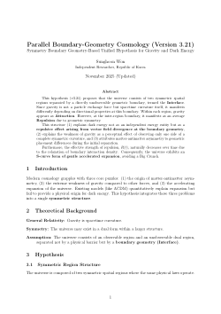 Parallel Boundary-Geometry Cosmology (Version 3.21)(대칭 경계 기하학 기반 중력·암흑에너지 통합 가설)