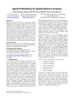 Spectral Modelling for Spatial Network Analysis